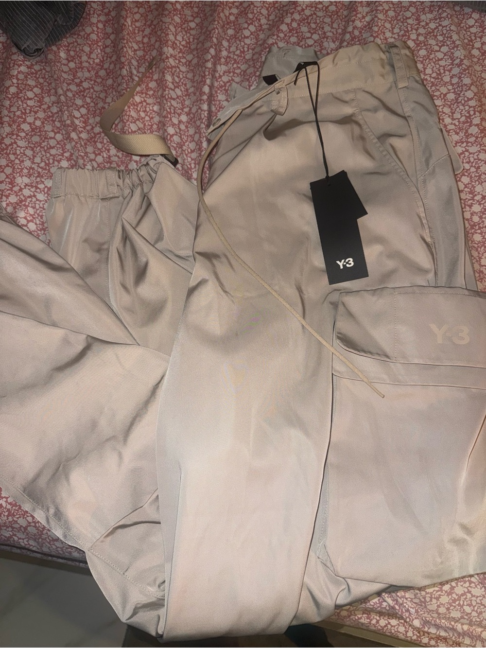 Y-3 Women’s Cargo Track Pants in Light Beige